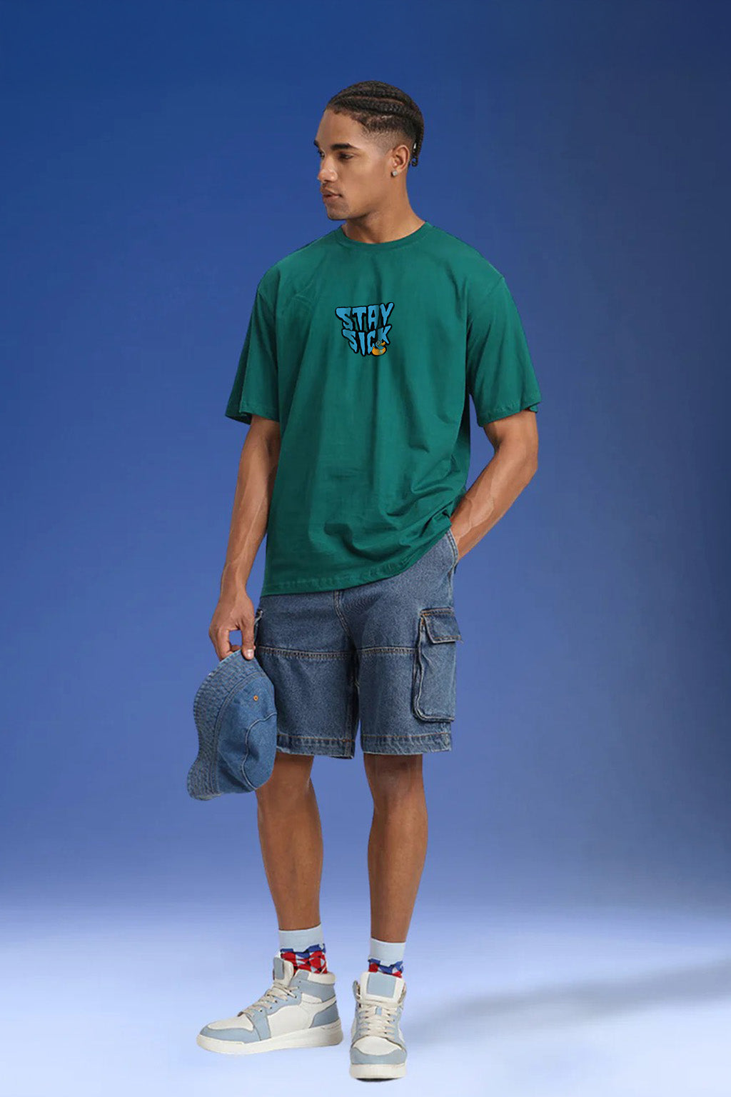 Stay Sick Green Oversized Puff Printed Exclusive T-shirt