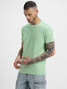 Fog Green Plain Regular Fit T-shirt
