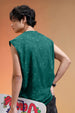 Los Angeles Green Oversized Printed Acid Wash Vest