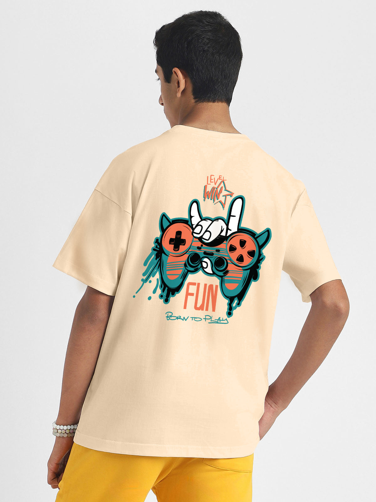 Fun Game Swanwhite Oversized Graphic Printed Boys T-shirt