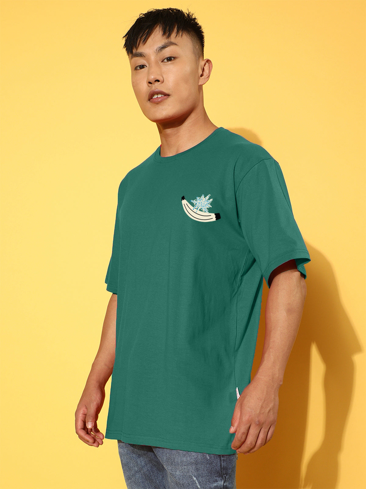 Eye Green Oversized Back Graphic Printed T-shirt