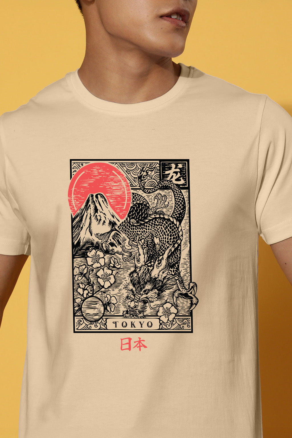 Tokyo Swanwhite Regular Fit Printed T-shirt