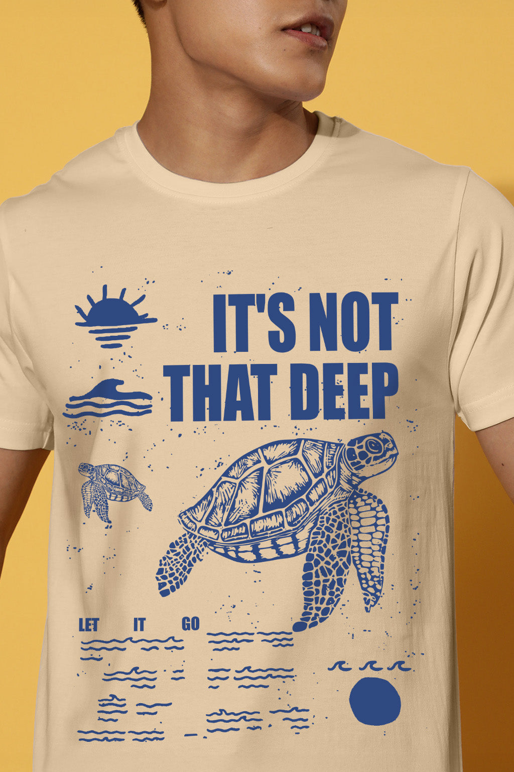 It's Not Deep Swanwhite Regular Fit Printed T-shirt