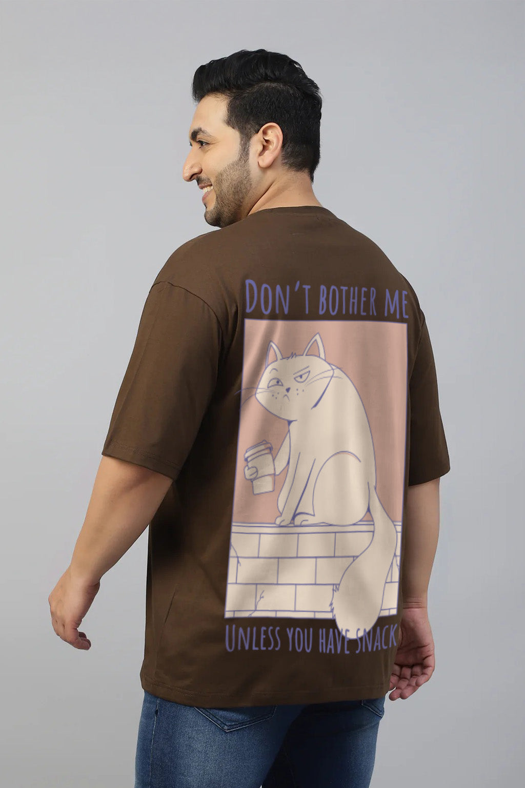 Don't Bother Brown Graphic Printed Plus Size T-shirt