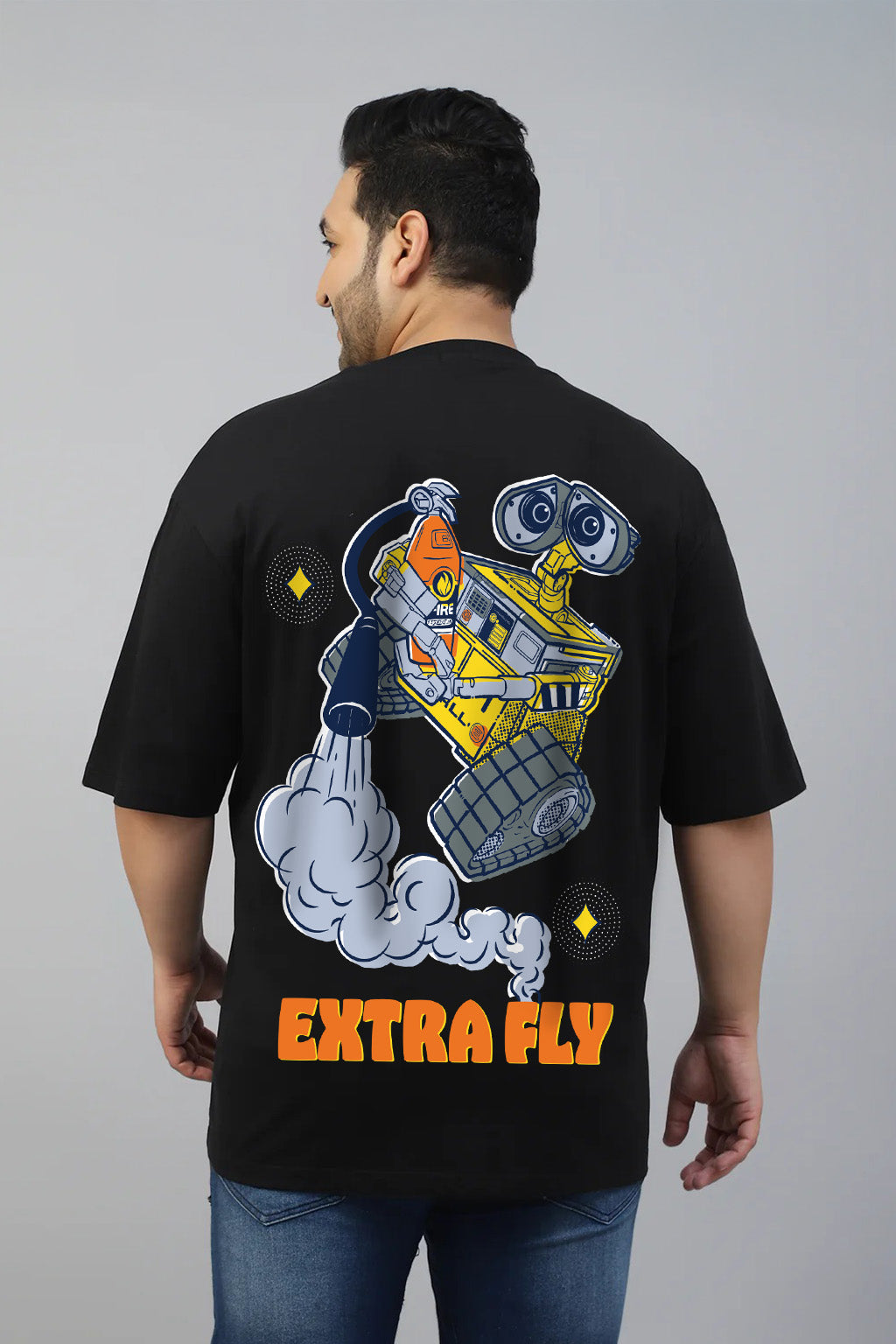 Extra Fly Black Graphic Printed Plus Size T-shirt