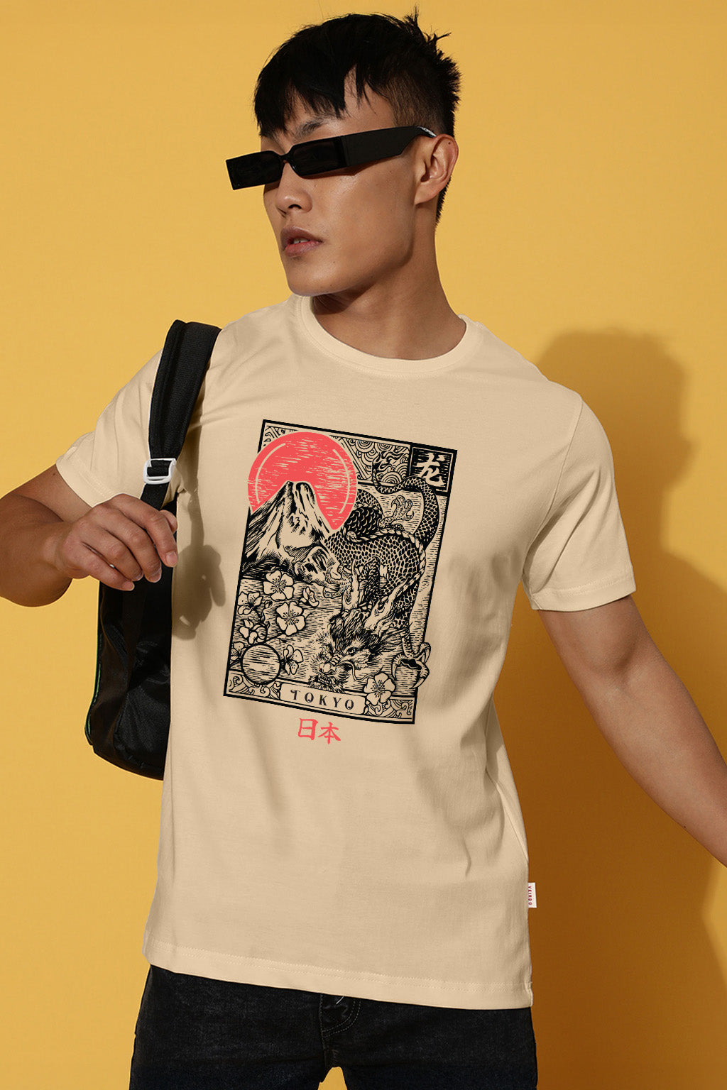 Tokyo Swanwhite Regular Fit Printed T-shirt