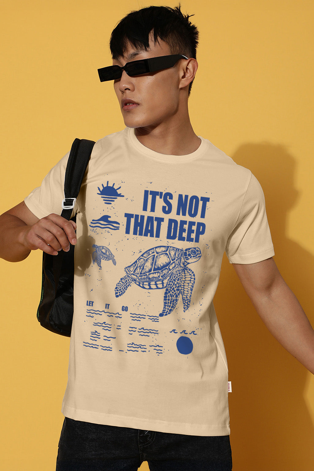 It's Not Deep Swanwhite Regular Fit Printed T-shirt