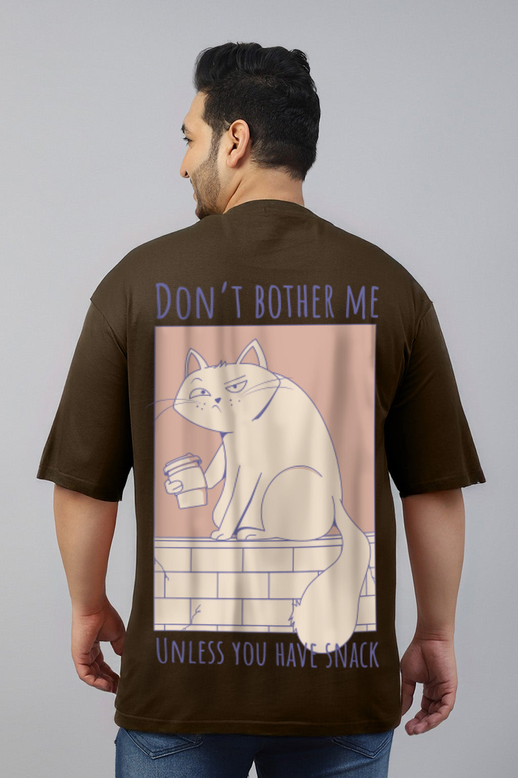 Don't Bother Brown Graphic Printed Plus Size T-shirt