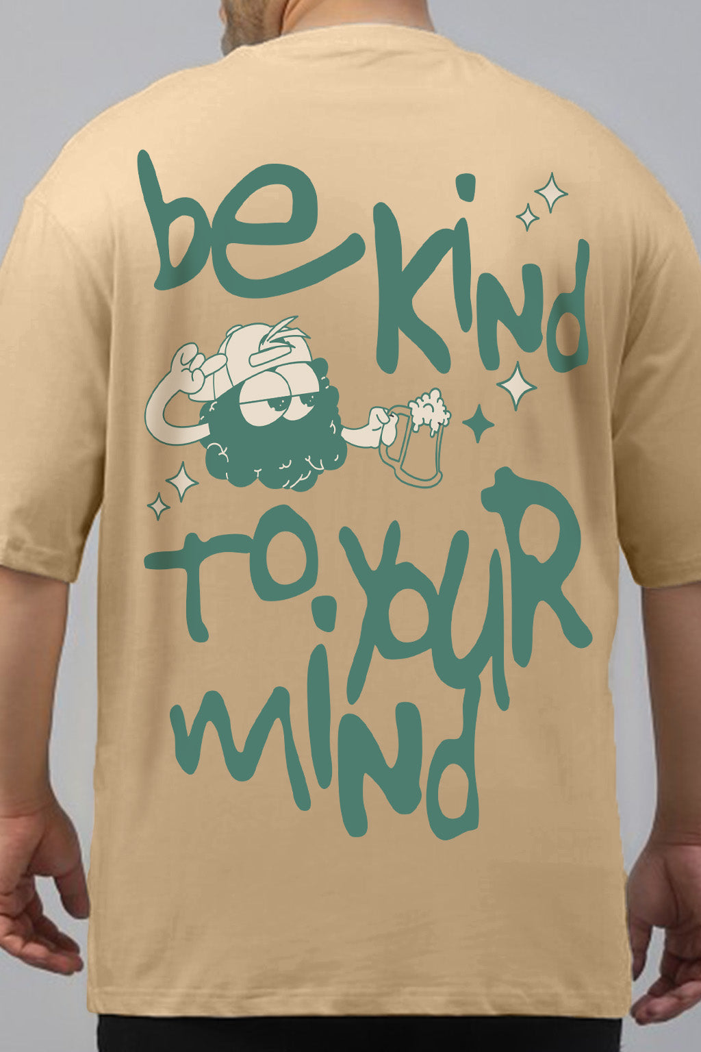 Be Kind Beige Graphic Printed Plus Size T-shirt