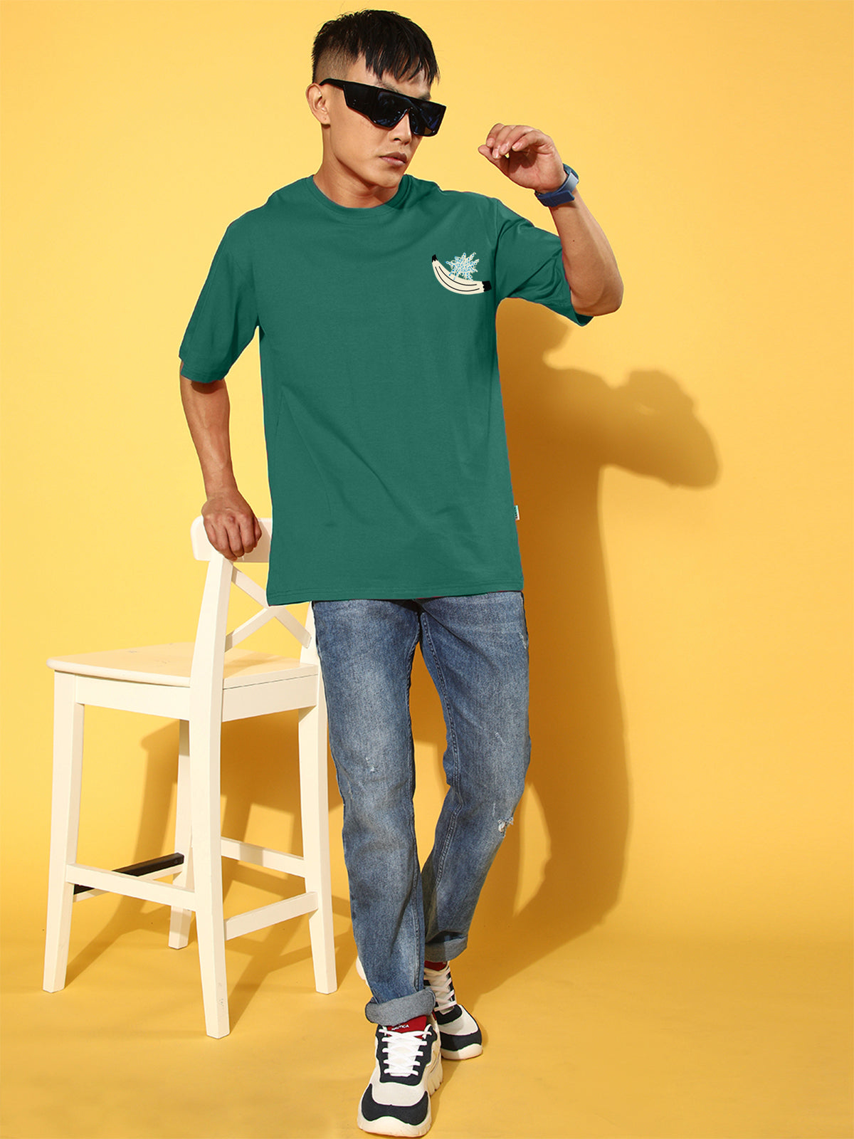 Eye Green Oversized Back Graphic Printed T-shirt