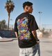 Doodle Black Oversized Back Graphic Printed T-shirt