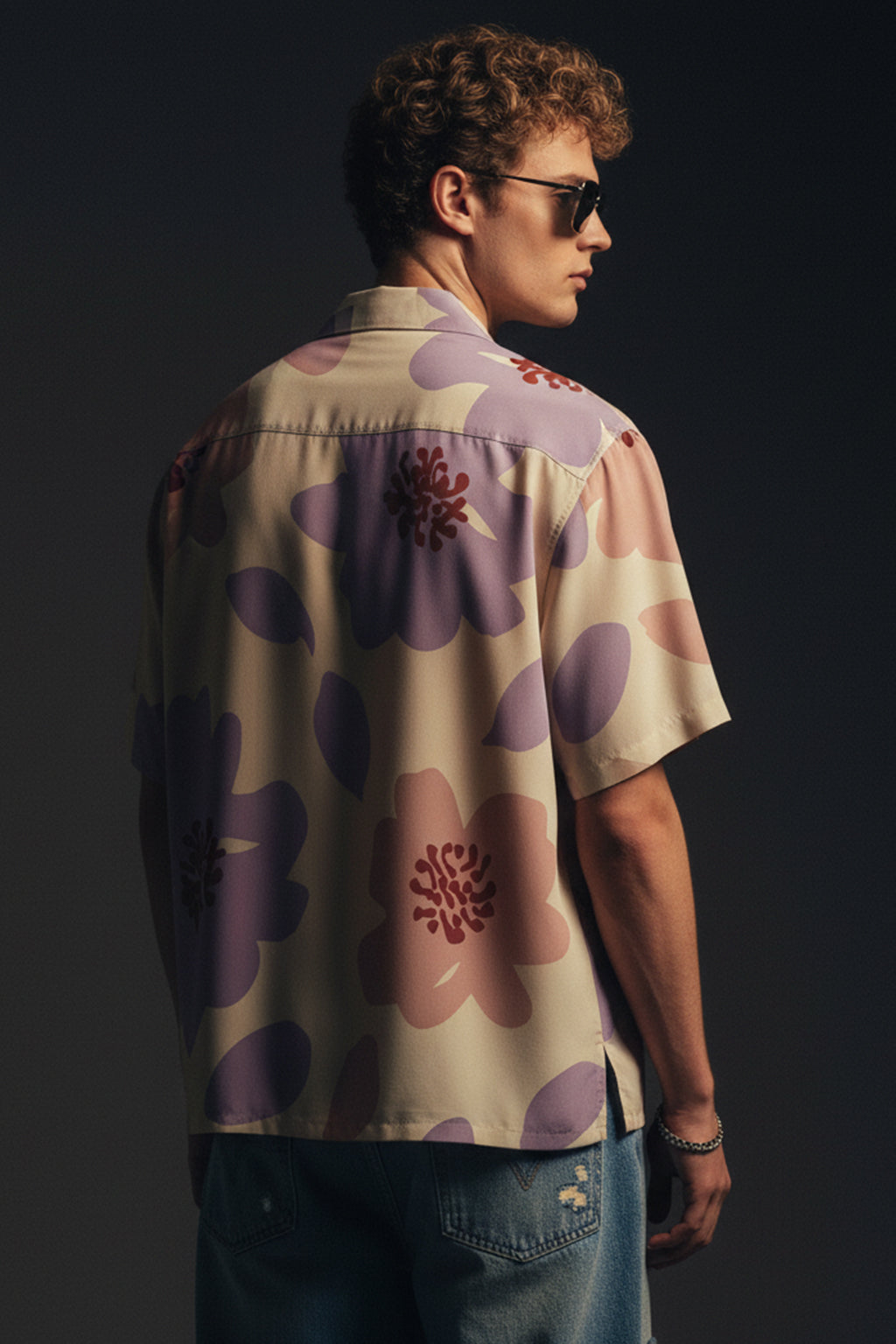 Stylized Floral Swanwhite All Over Print Oversized Exclusive Shirt