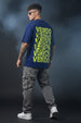 Veirdo Blue Oversized Back Graphic Printed T-shirt