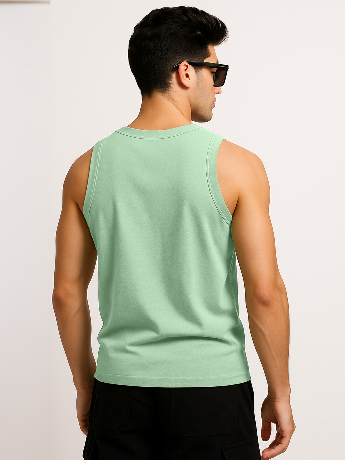 Paris Fog Green Regular Fit Printed Vest