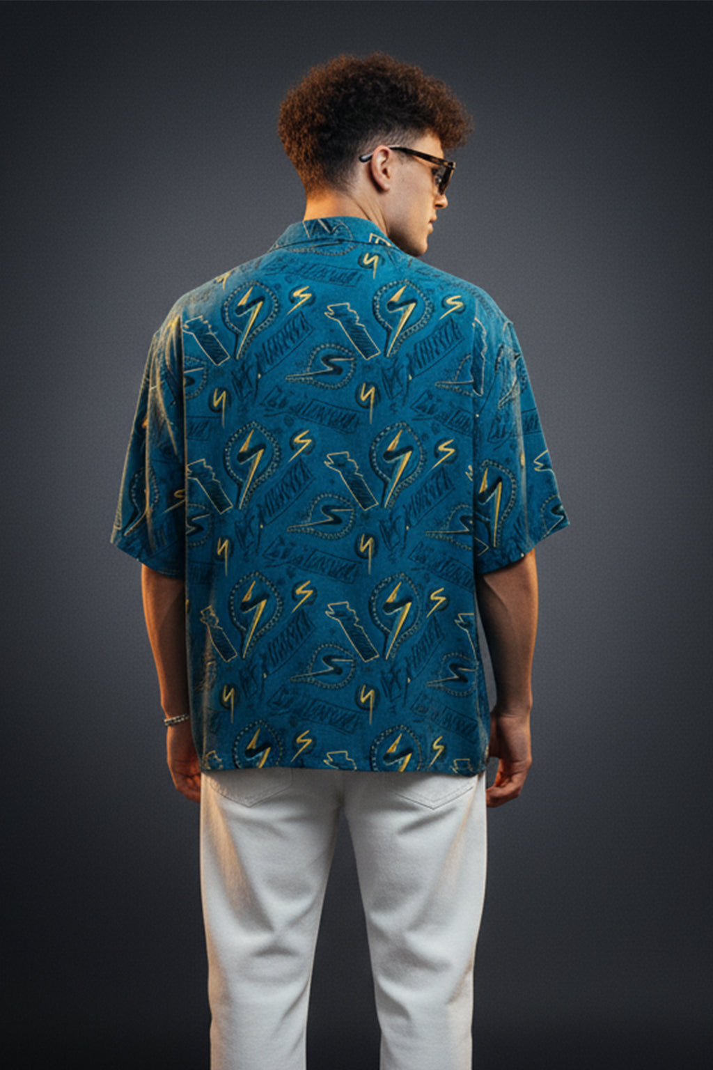 Lightning Bolt Blue All Over Print Oversized Exclusive Shirt