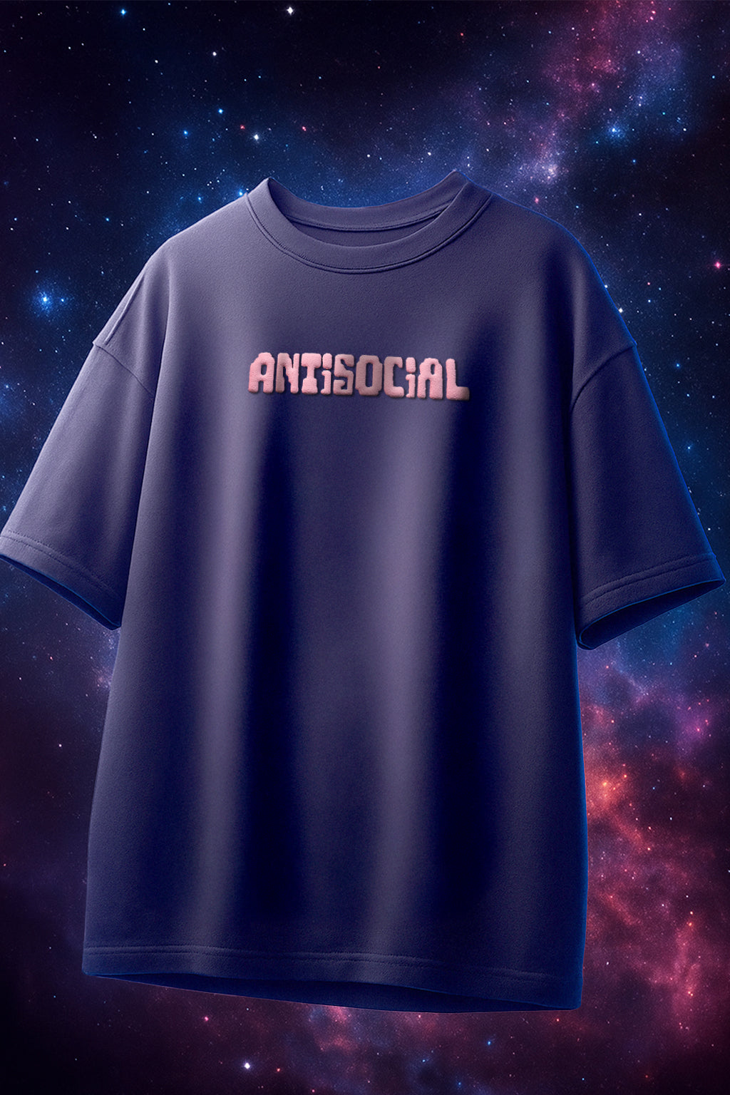 Antisocial Skipper Blue Oversized Puff Printed Exclusive T-shirt