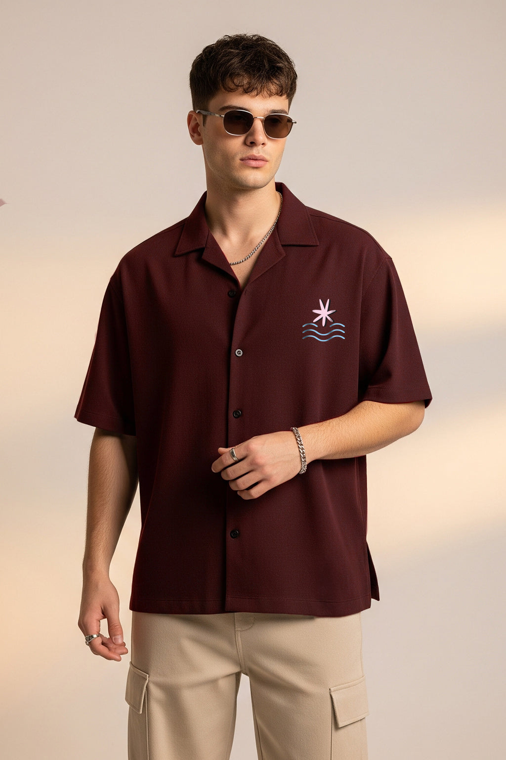 Lazy Days Brown Oversized Printed Exclusive Shirt