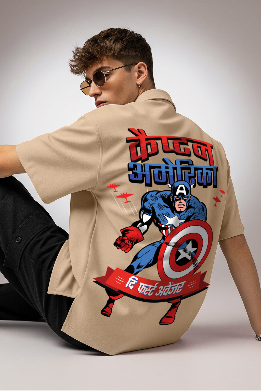 Captain America Swanwhite Oversized Printed Exclusive Shirt