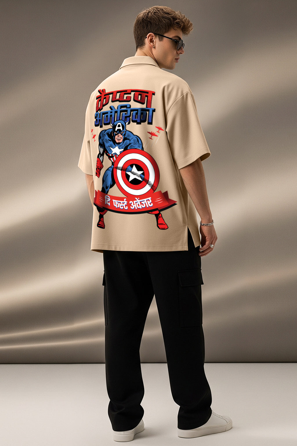 Captain America Swanwhite Oversized Printed Exclusive Shirt