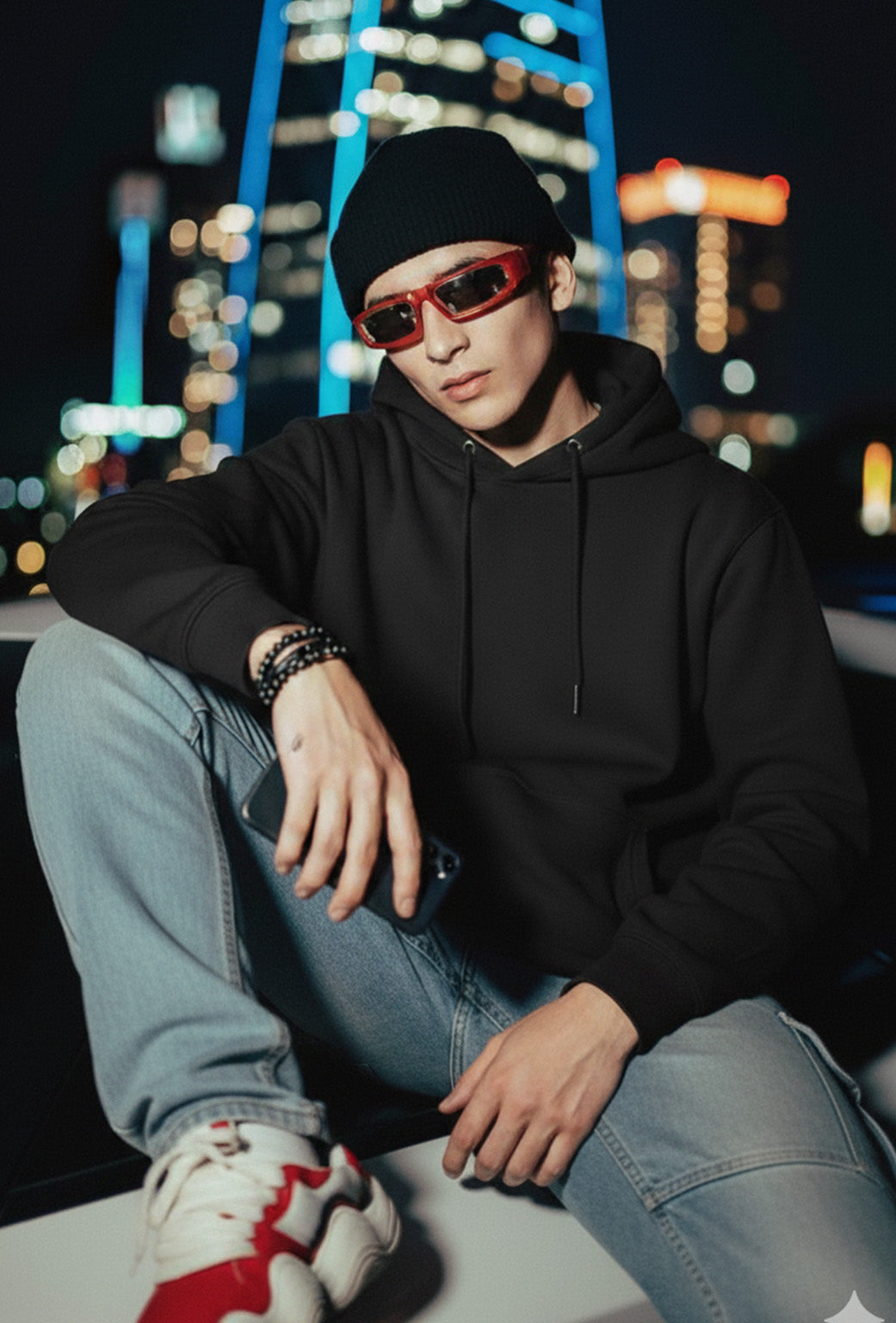 Dark Grey Plain Oversized Fit Hoodie