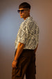 White & Black Camp Collar All Over Print Oversized Exclusive Shirt