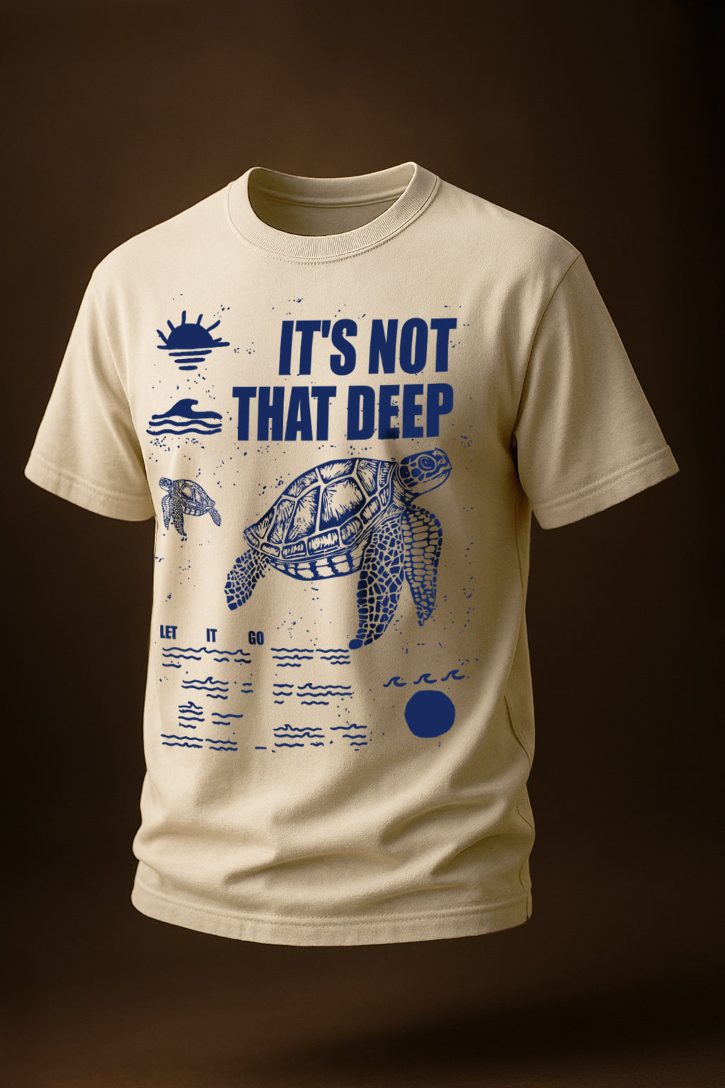It's Not Deep Swanwhite Regular Fit Printed T-shirt