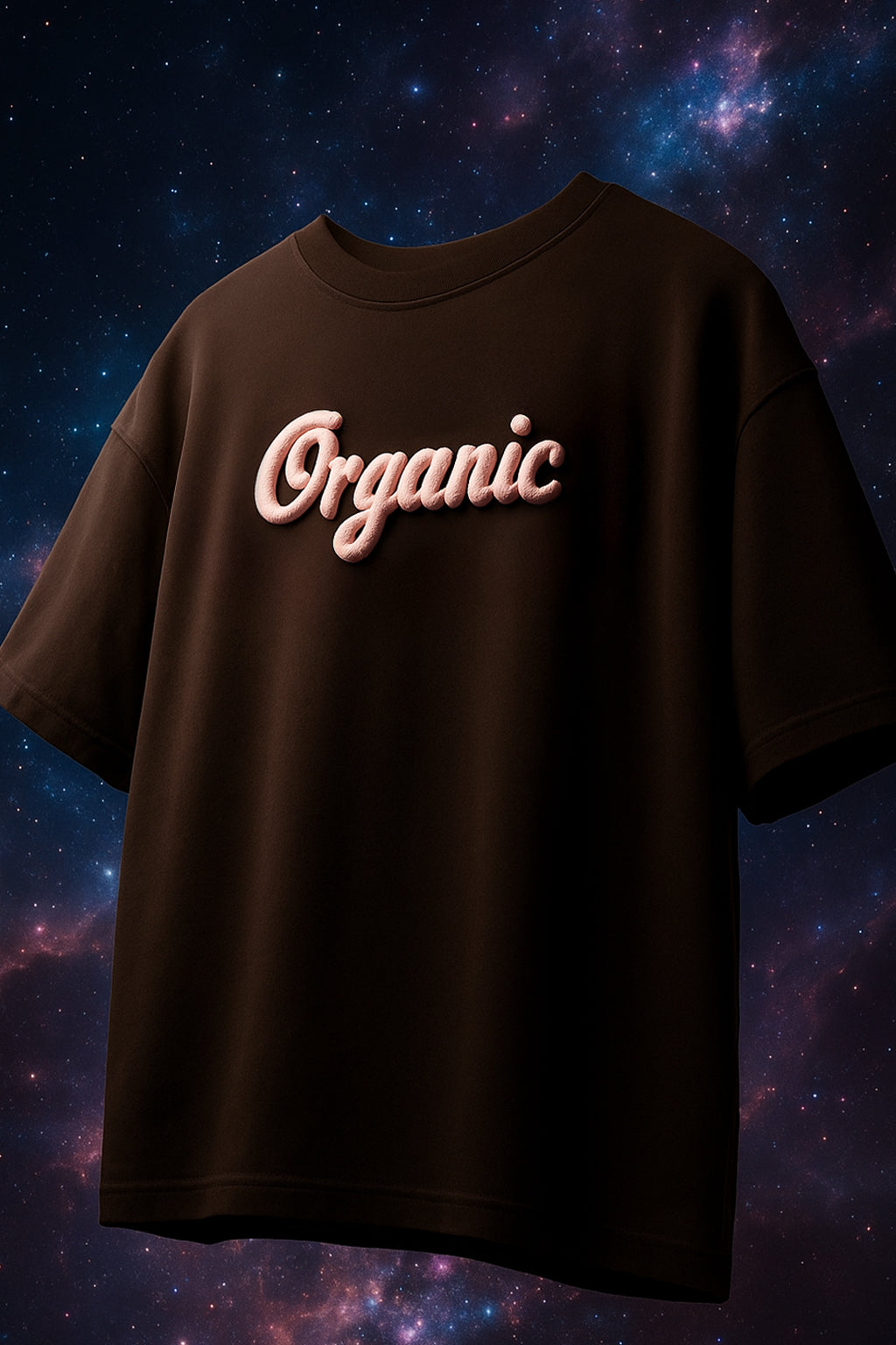 Cherry Brown Oversized Puff Printed Exclusive T-shirt