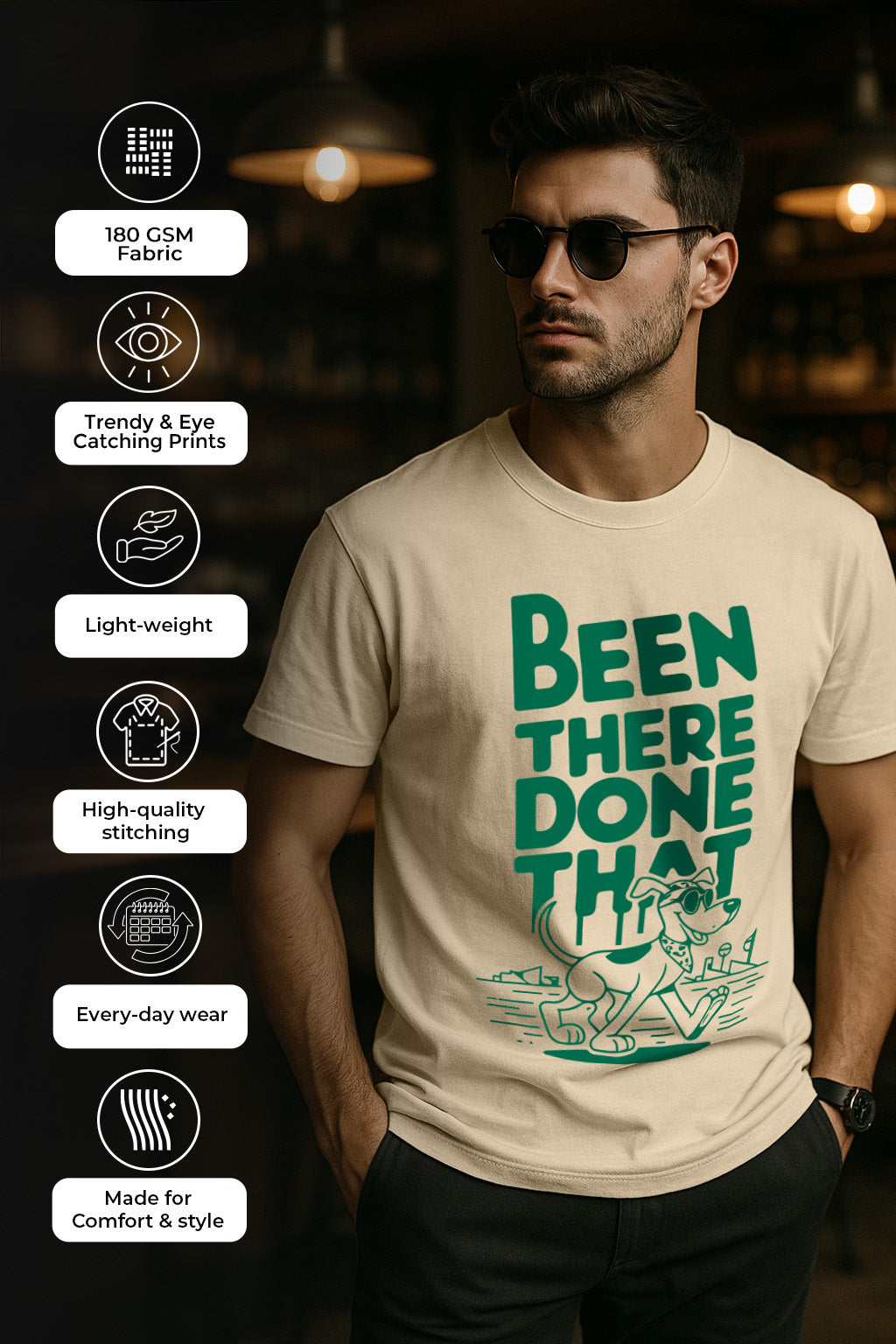 Been There Swanwhite Regular Fit Printed T-shirt