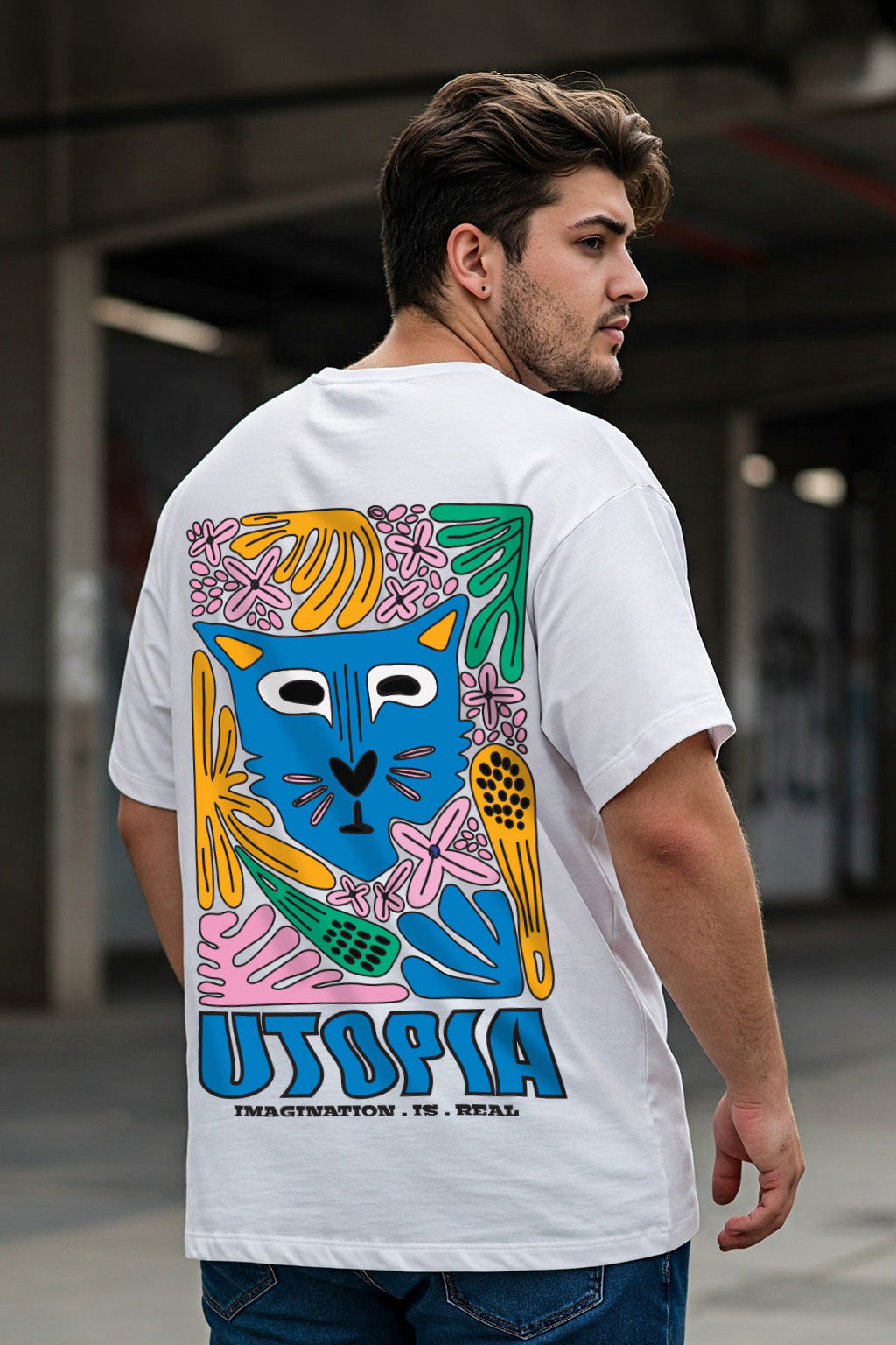 Utopia White Graphic Printed Plus Size T-shirt