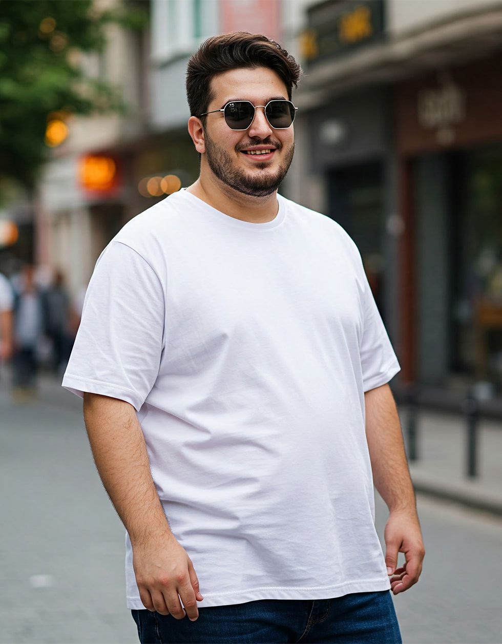 White Plain Plus Size T-shirt