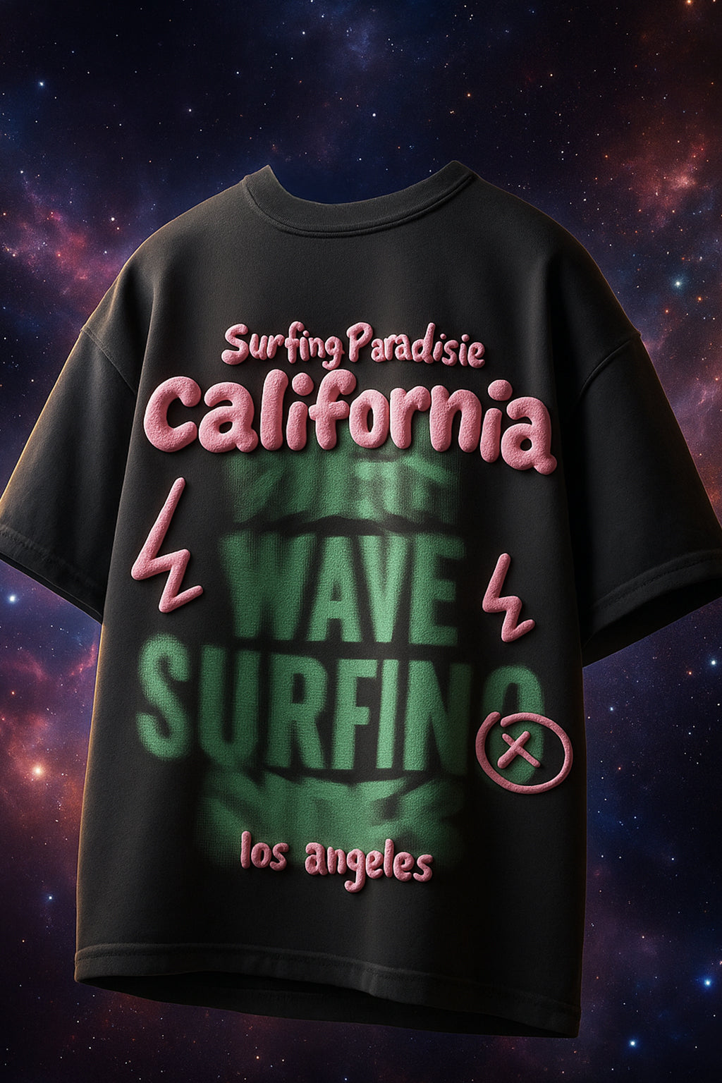 California Dark Grey Oversized Puff Printed Exclusive T-shirt