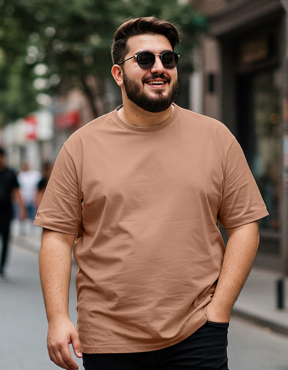 Cork Plain Plus Size T-shirt