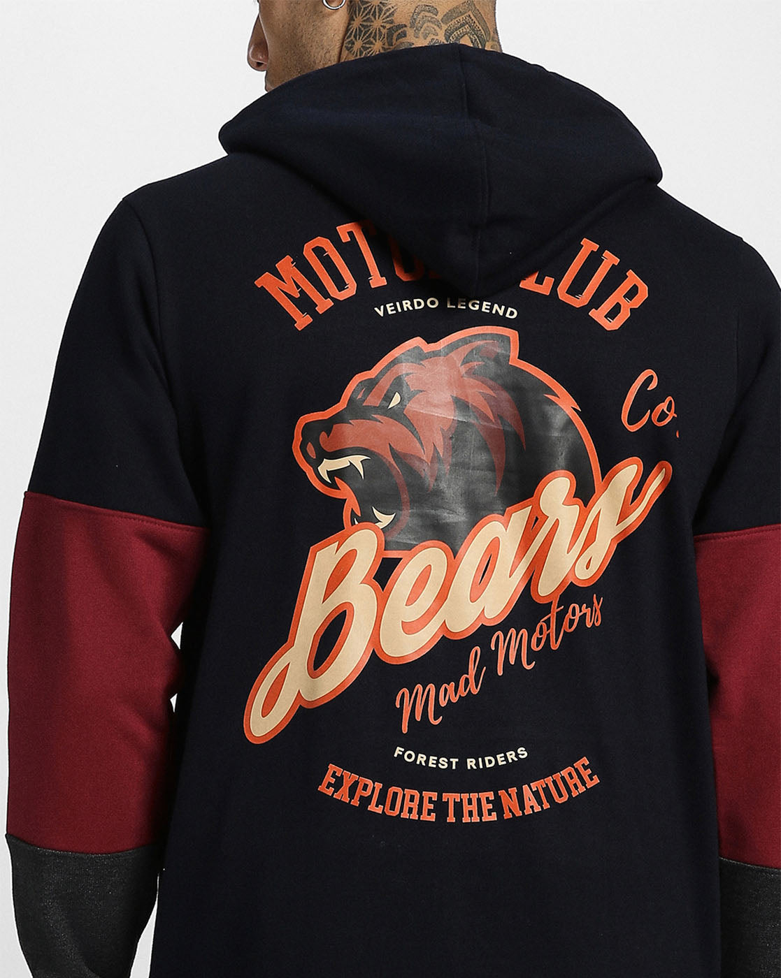 Biker Vibes: Motor Club Bears Print Pullover Veirdo