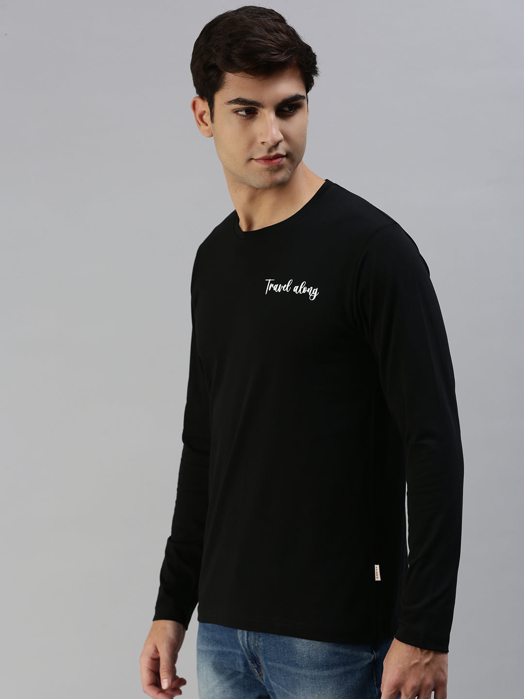 Black Full Sleeve Printed T-Shirt Veirdo