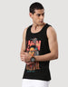 Black Lion King Printed Gym Men's Vest Veirdo