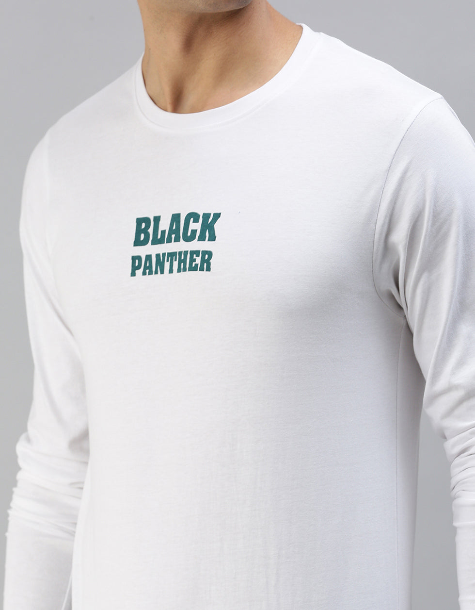 Black Panther Full Sleeve Printed White T-Shirt Veirdo