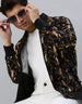 Black Printed Men's Shacket Veirdo