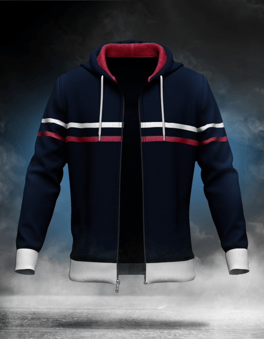 Bold Lines: Double Stripes Hooded Fashion Jacket Veirdo