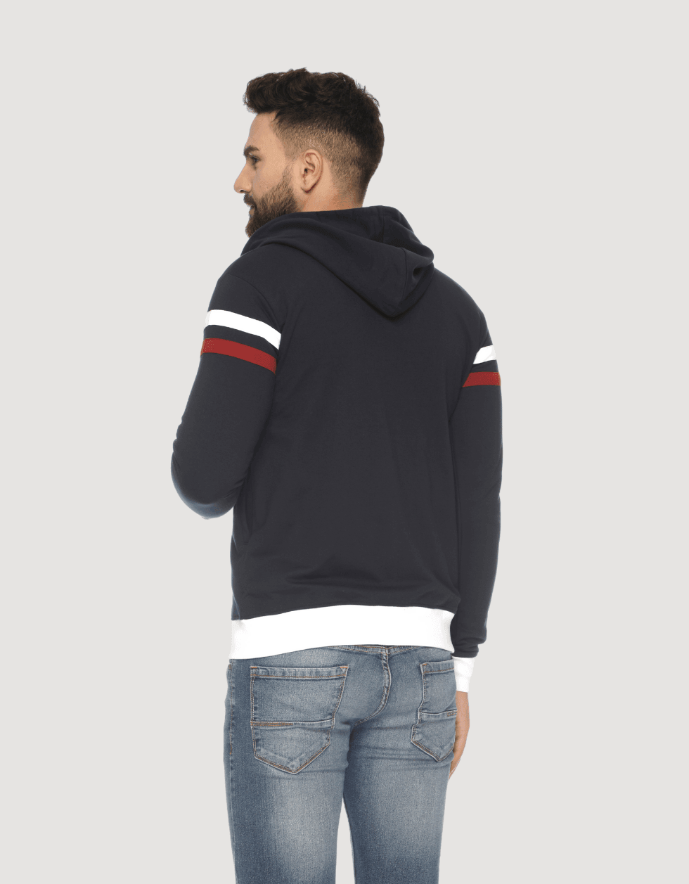 Bold Lines: Double Stripes Hooded Fashion Jacket Veirdo