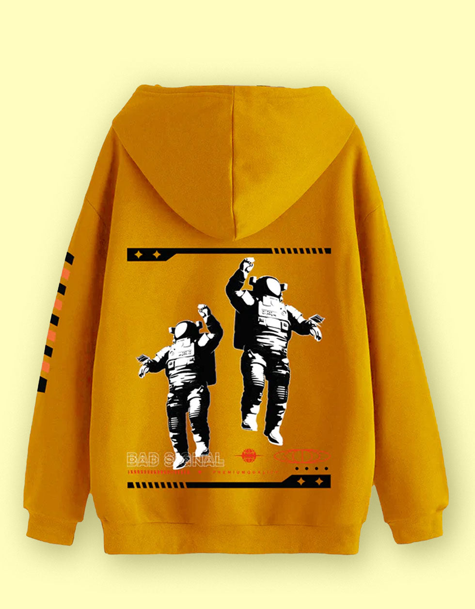 Bold in Mustard: Men's Graphic Hoodie Veirdo