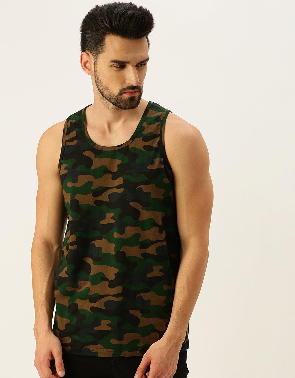 Camouflage Essential Printed Cotton Men's Vest Veirdo