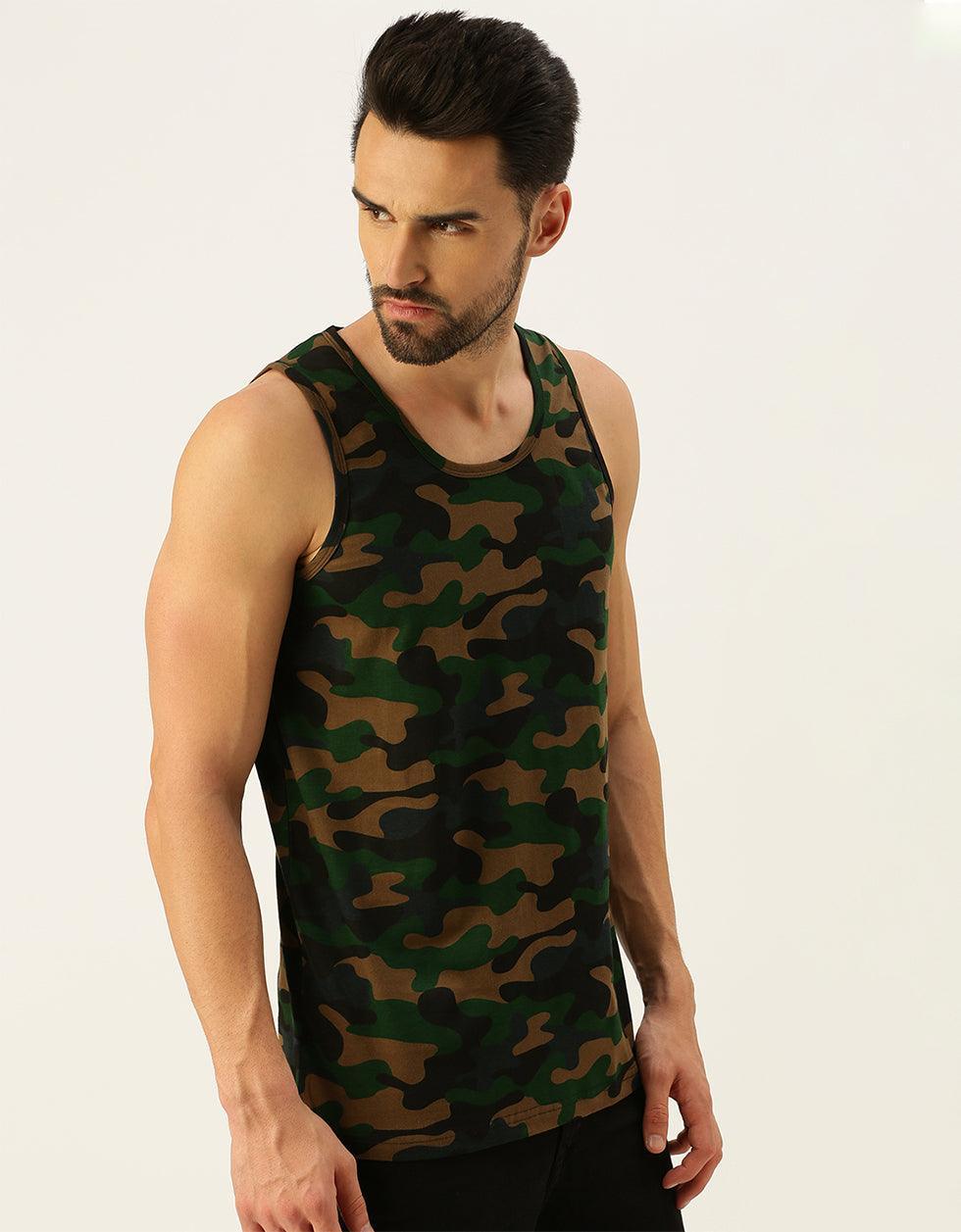 Camouflage Essential Printed Cotton Men's Vest Veirdo