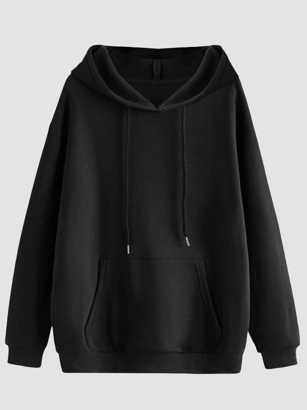 Everyday Comfort: Men's Black Regular Solid Fleece Hoodie Veirdo