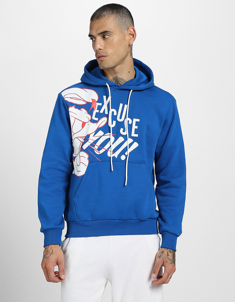 Excuse You: Confident Blue Men's Hoodie Veirdo