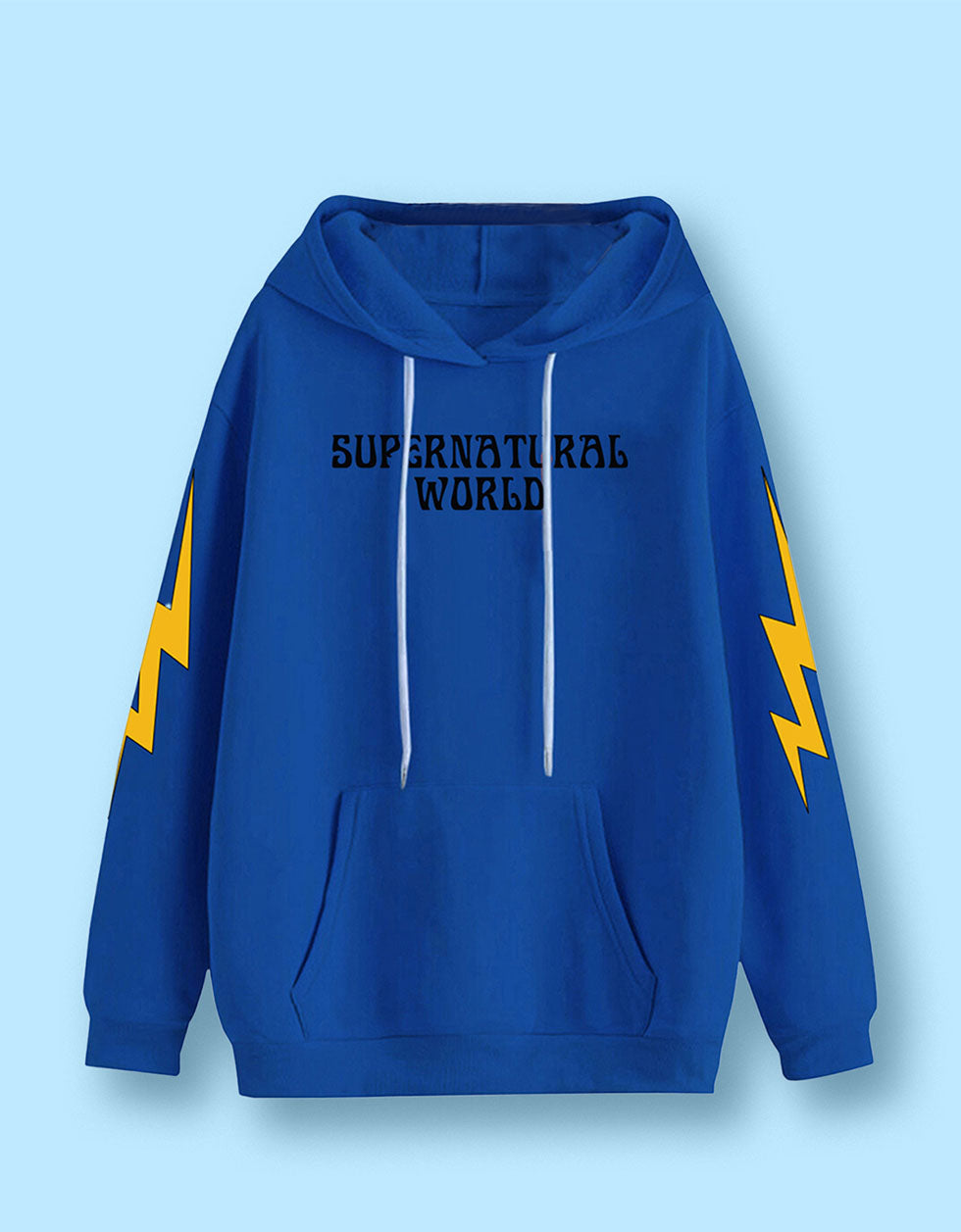 Feel Supernatural in Blue: Men's Stylish Hoodie Veirdo