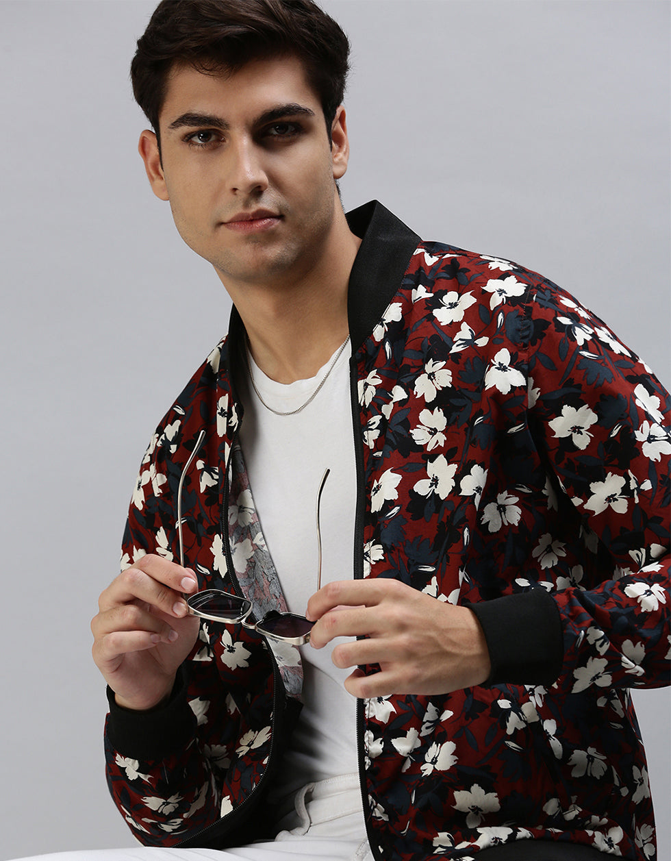 Floral Printed Shacket for Men Veirdo