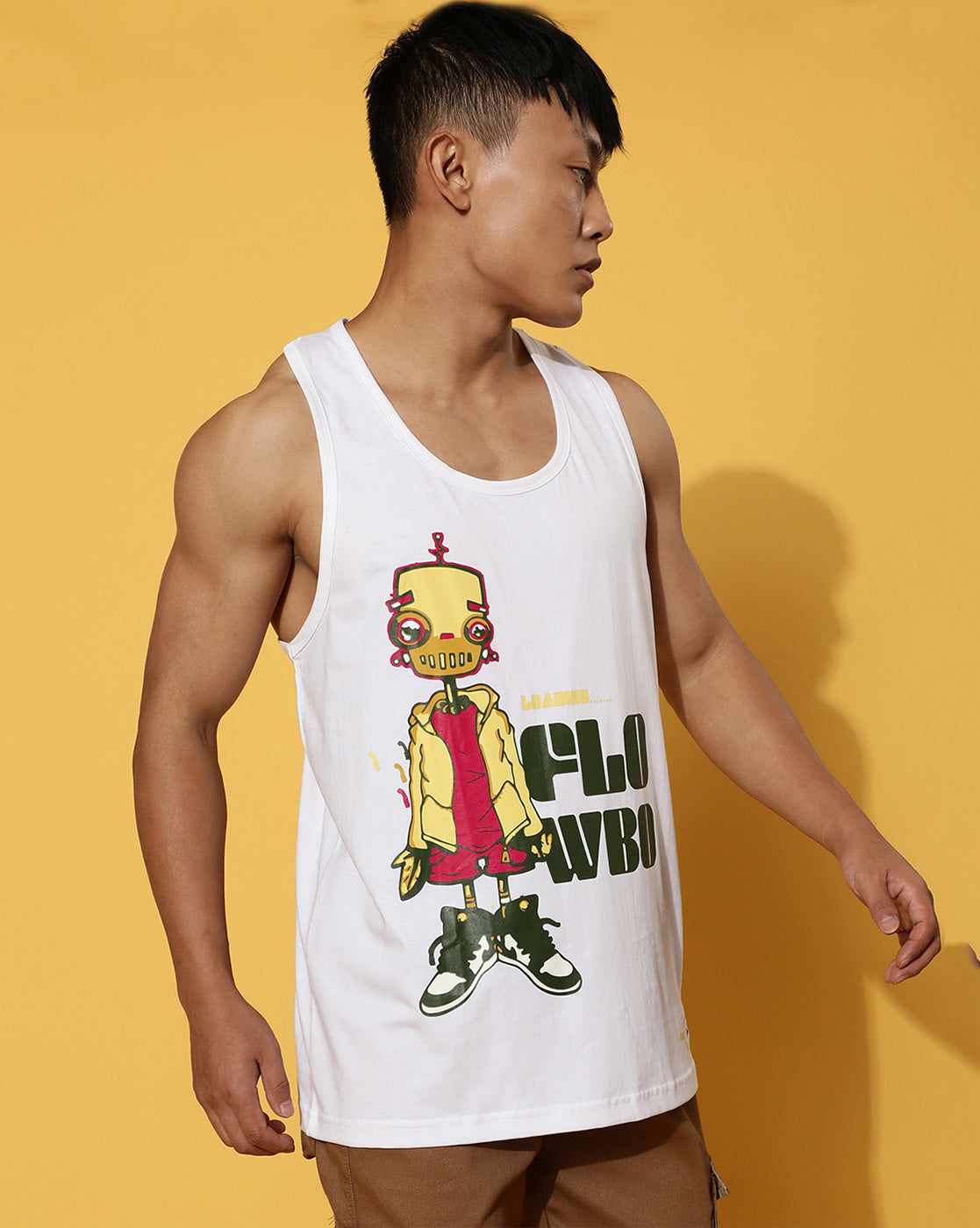 Flowbo White Men's Sleeveless T-Shirt Veirdo