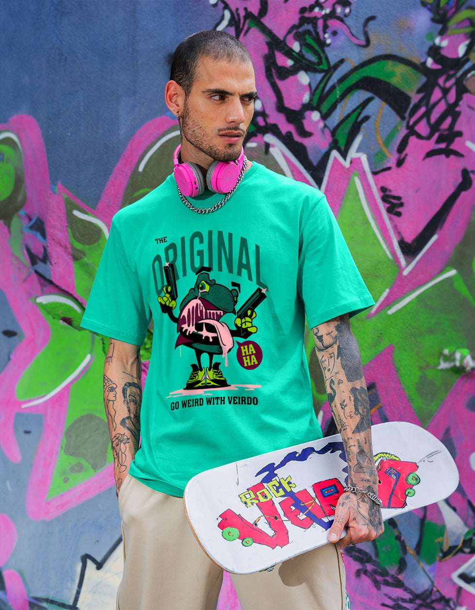 Originals Green Oversized Chest Graphic Printed T-shirt