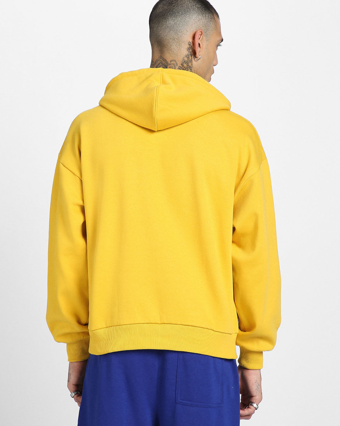 Men's Pocket Print Fleece Oversize Hoodie Veirdo