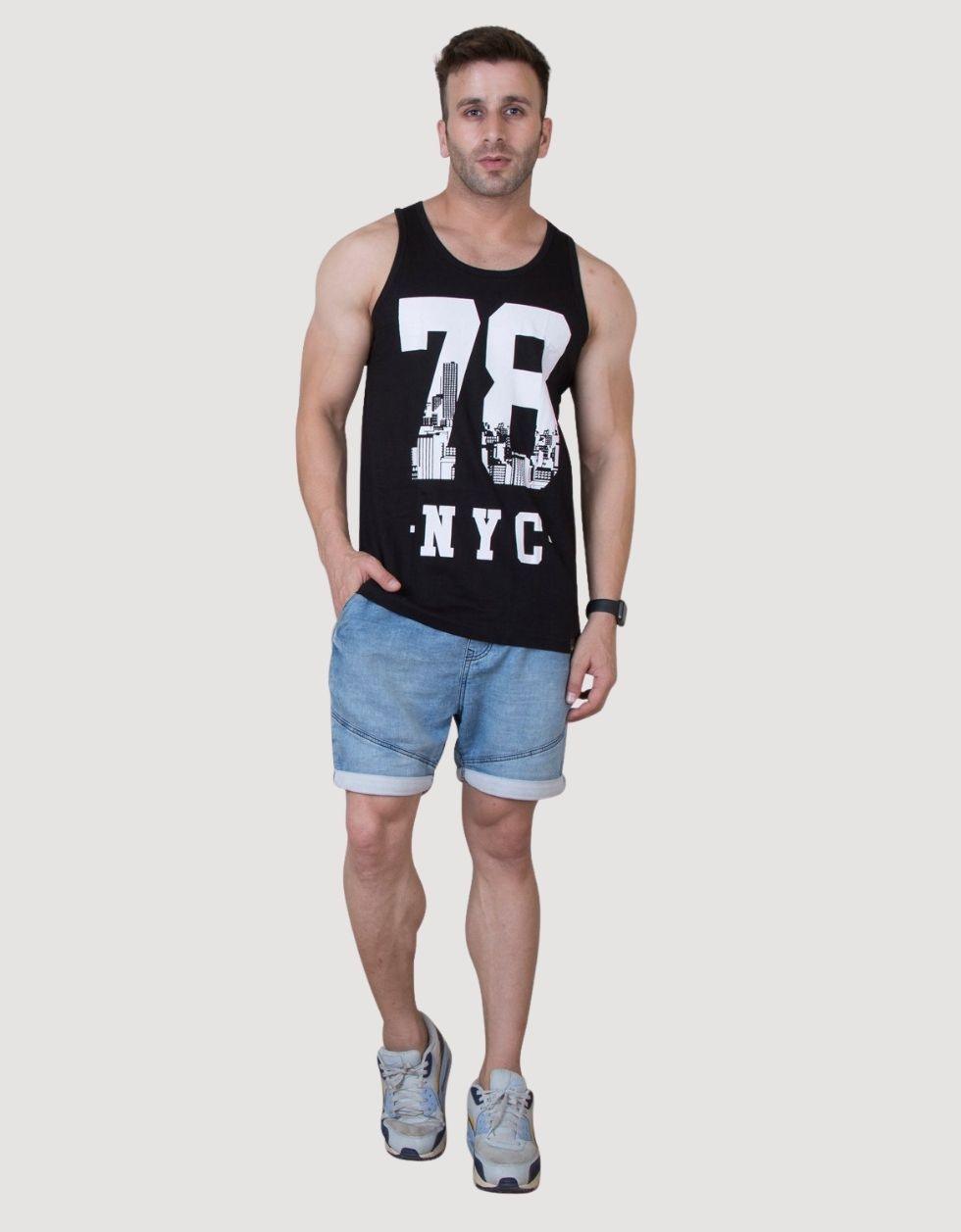 NYC Cotton Printed Gym Printed Gym Men's Vest Veirdo